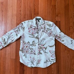 Ralph Lauren Cream and Pink Floral Blouse